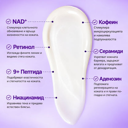 True Skin Стягащ Крем с NAD+ и Пептиди